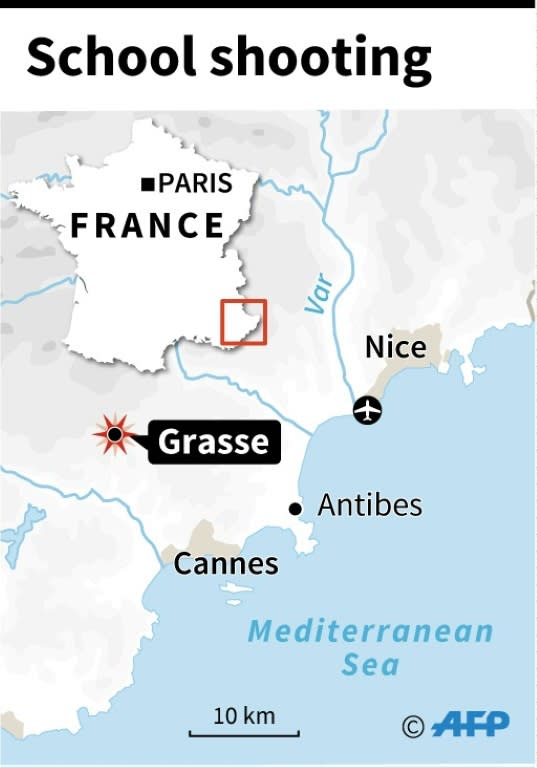 The shooting took place in Grasse, not far from the French Riviera resort of Nice