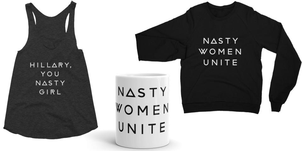 <p>The Outrage is donating 100% of proceeds from its Nasty Women Unite and Pantsuit Nation collections to Planned Parenthood. </p><p><strong>The Outrage</strong> <a rel="nofollow noopener" href="https://www.the-outrage.com/collections/nasty-women-unite/products/hillary-you-nasty-girl-tank" target="_blank" data-ylk="slk:tank;elm:context_link;itc:0;sec:content-canvas" class="link ">tank</a>, $32; <a rel="nofollow noopener" href="https://www.the-outrage.com/collections/nasty-women-unite/products/nasty-women-unite-mug" target="_blank" data-ylk="slk:mug;elm:context_link;itc:0;sec:content-canvas" class="link ">mug</a>, $20 and <a rel="nofollow noopener" href="https://www.the-outrage.com/collections/nasty-women-unite/products/nasty-women-unite-sweatshirt" target="_blank" data-ylk="slk:sweatshirt;elm:context_link;itc:0;sec:content-canvas" class="link ">sweatshirt</a>, $45, all available at <a rel="nofollow noopener" href="https://www.the-outrage.com/collections/nasty-women-unite" target="_blank" data-ylk="slk:the-outrage.com;elm:context_link;itc:0;sec:content-canvas" class="link ">the-outrage.com</a>. </p>