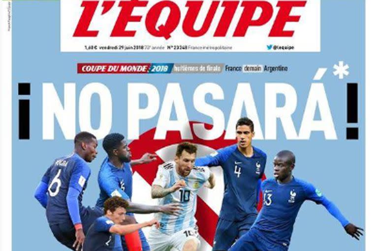 Argentina-Francia: la provocadora tapa del diario deportivo LEquipe que anticipa el duelo de octavos de final