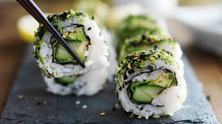 Avocado sushi rolls