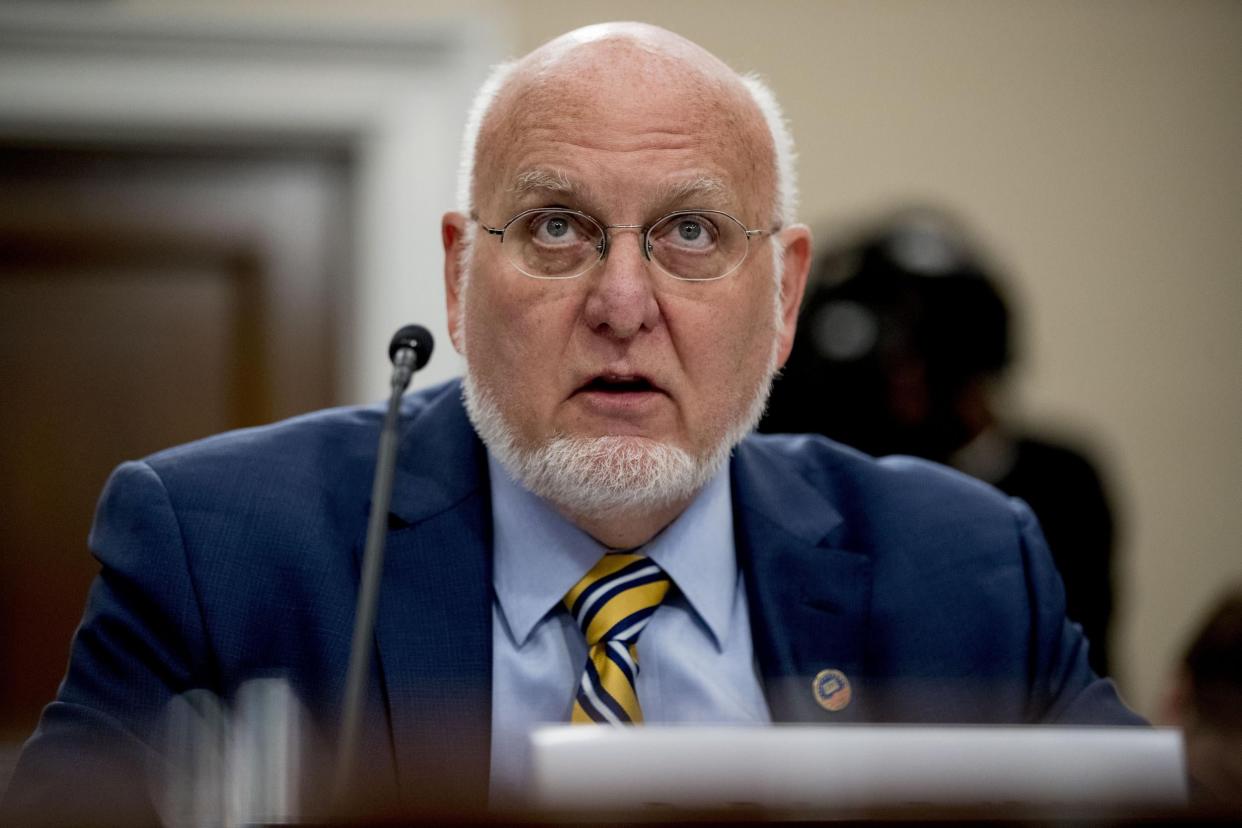 Centers for Disease Control and Prevention Director Dr Robert Redfield testifies before a House Appropriations subcommittee hearing on 10 March: AP Photo/Andrew Harnik