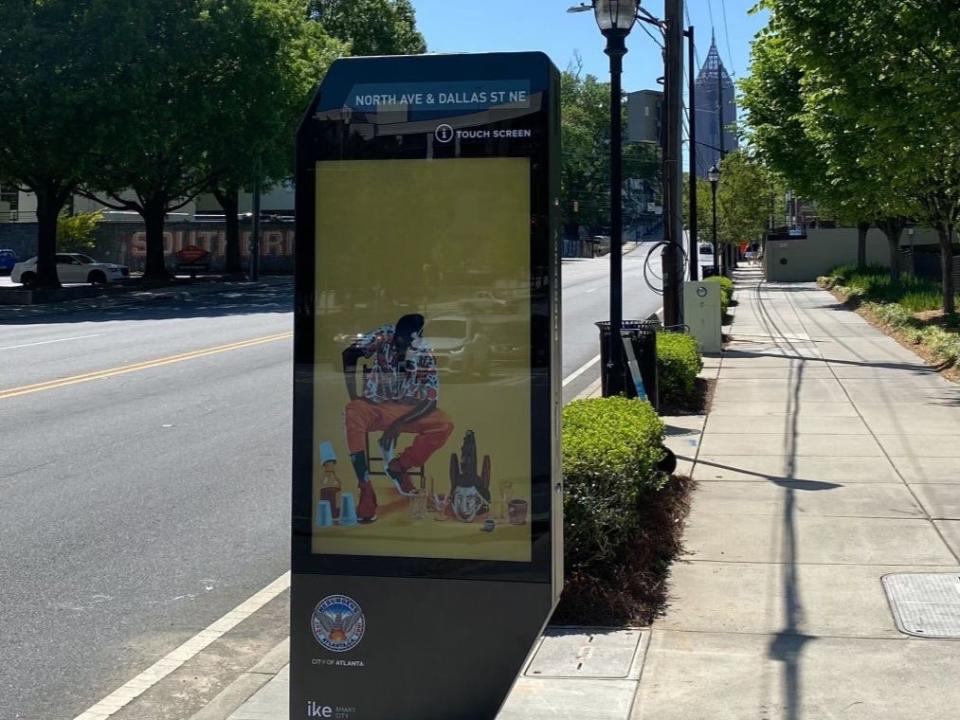 a kiosk on a street