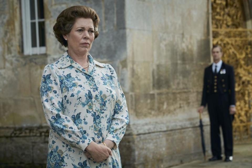 Olivia Colman as Queen Elizabeth II in a scene from The Crown.