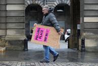 Preparations for Scottish parliamentary election, in Edinburgh