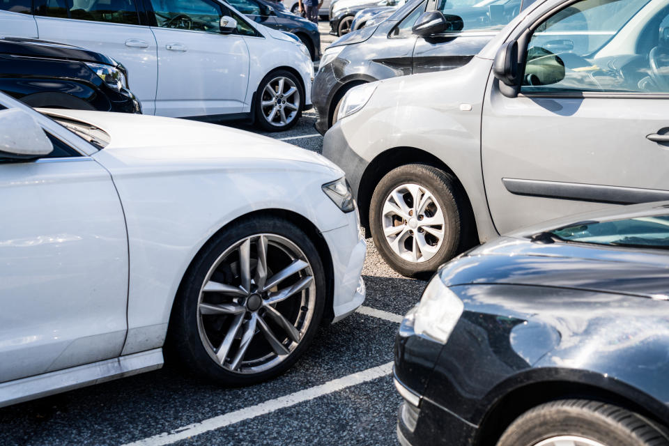 A group of cars parked in marked bays. (Getty Images)