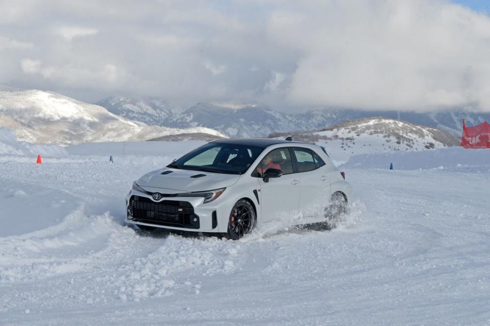 toyota gr corolla at bridgestone winter driving school ice track