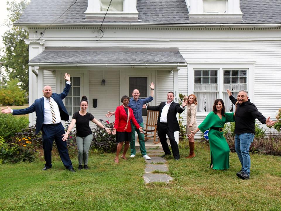 Getting ready for an Enchanted Evening Celebrity Dance Gala in front of the Marion Women’s Club Carriage House are Ben Albright, left, Dr. Kate Finney, Linda Sims-Pickett, Daniel Bradshaw, Ray Grogan, Jennifer Lawson, Mya Campbell and Ruben Castillo.