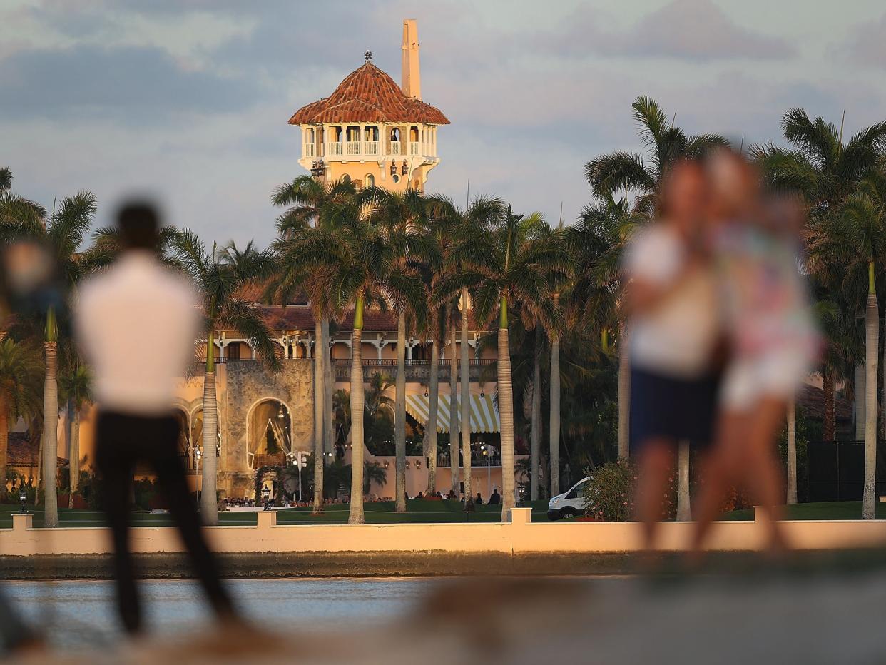 The Mar-a-Lago resort in Florida, one of Donald Trump's 15 golf courses. The president has lost more than $315.6m on his golf courses since the year 2000. (Joe Raedle/Getty Images)