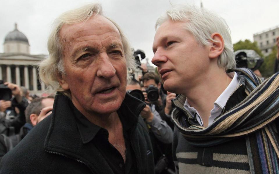 John Pilger with WikiLeaks founder Julian Assange