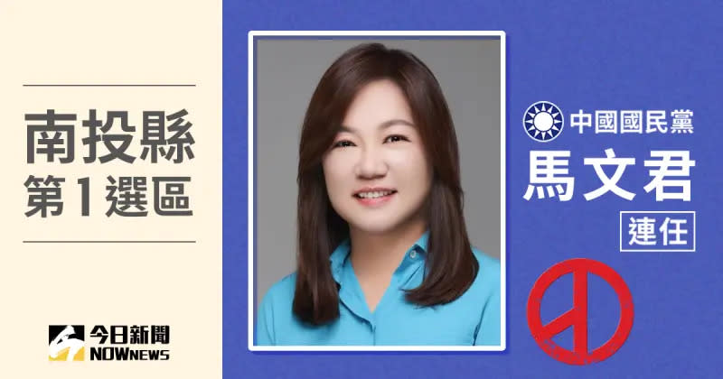 ▲第11屆立法委員選舉開票，南投縣第1選區由國民黨候選人馬文君當選，得票數6萬8890、得票率53.09%。（圖／NOWnews社群中心製圖）