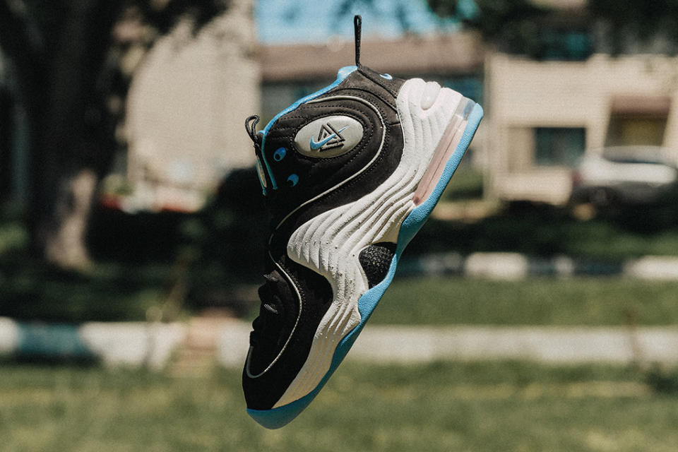 Social Status x Nike Air Max Penny 2 “Playground” in “Black/White.” - Credit: Courtesy of Social Status