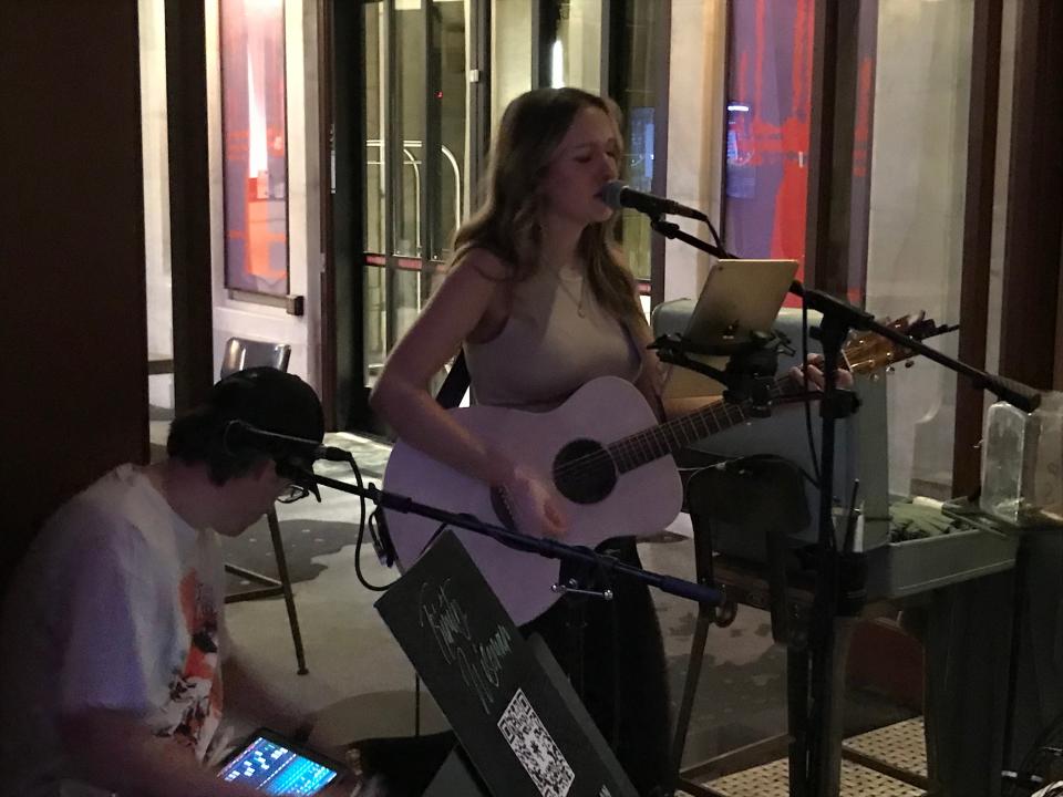 Trinity Wiseman singing at the Renaissance Hotel in Pittsburgh.