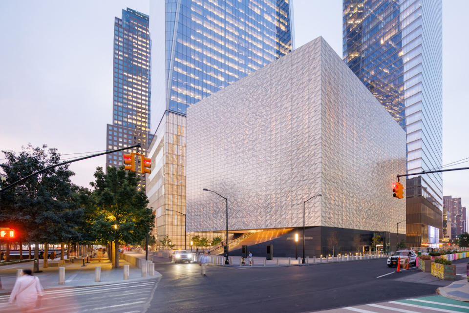 The exterior of the  Perelman Performing Arts Center  at the World Trade Center site in NYC.