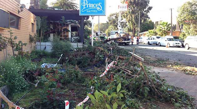 The aftermath of the truck crash at Frewville. Photo: Tim Morris, 7News.