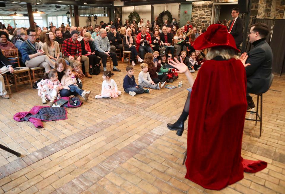 Aubrey Plaza and Dan Murphy appear at a book reading and signing for their "The Return of the Christmas Witch" at Rockwood Museum, Thursday, Dec. 22, 2022.