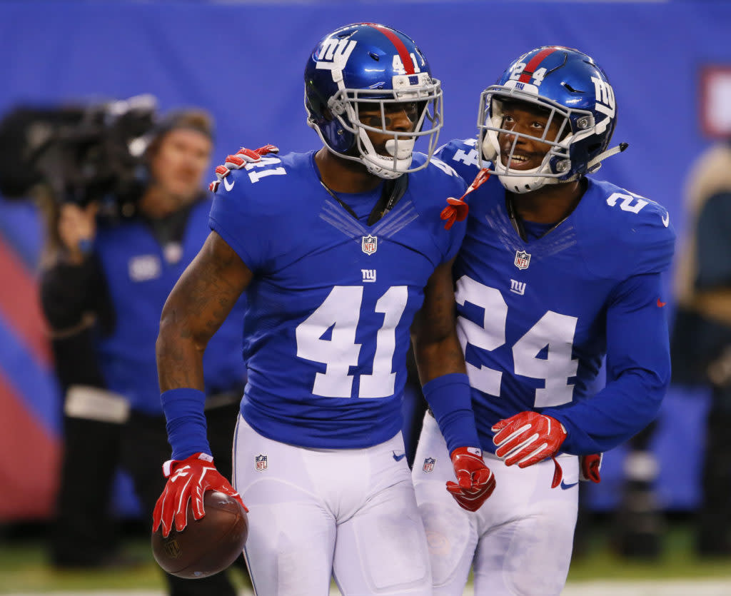 Giants cornerback Eli Apple running faster than ever despite gaining weight