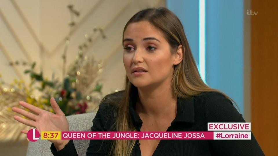 Grossed out: Jacqueline recalled the moment to Lorraine Kelly on her show (ITV)