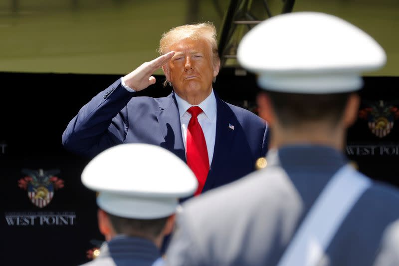 U.S. President Donald Trump attends 2020 United States Military Academy Graduation Ceremony at West Point, New York