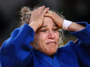 <p>Argentina’s Paula Pareto celebrates defeating South Korea’s Jeong Bokyeong in their women’s -48 kg judo contest for Gold Medal at the 2016 Summer Olympic Games in Rio de Janeiro, Brazil, at Carioca Arena 2. Valery Sharifulin/TASS (Photo by Valery SharifulinTASS via Getty Images) </p>