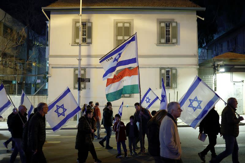 Protest against Israel's right-wing government in Tel Aviv