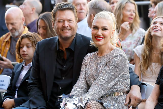<p>Emma McIntyre/Getty</p> Blake Shelton and Gwen Stefani in Los Angeles on Oct. 19, 2023