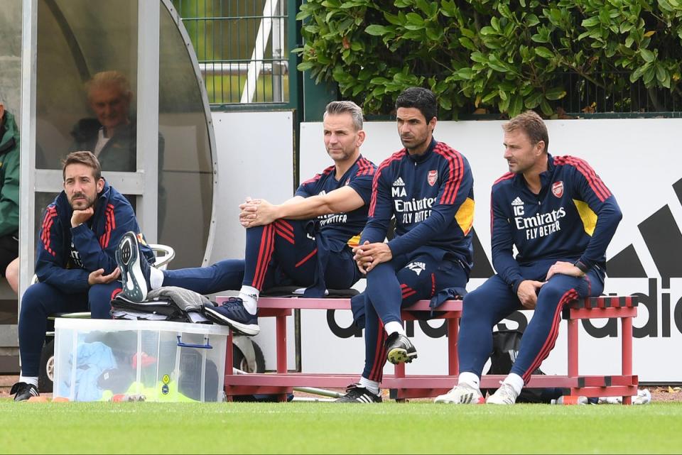 Mikel Arteta is still trying to add to his squad after they returned to pre-season duty  (Arsenal FC via Getty Images)