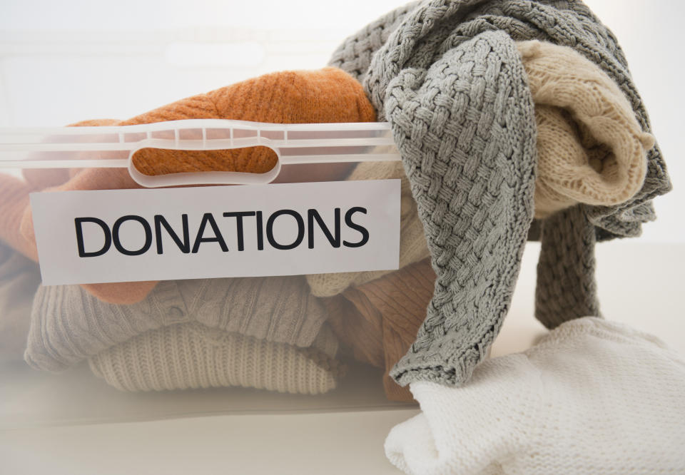 Before you toss them in the trash, donate or (if you’re pressed for cash) sell your undamaged clothes and accessories to secondhand stores or local charities. To make the most of your gift, seek out organizations specifically in need of clothing to donate your unwanted goods. 