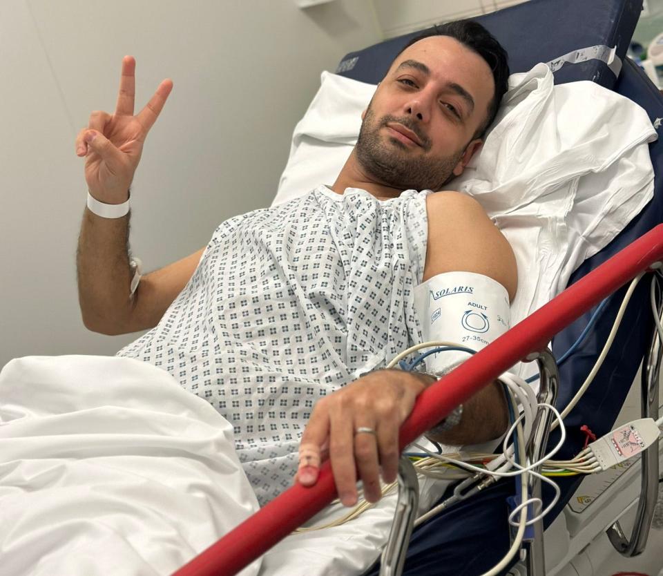 Mr Zeraati recovering in hospital after the attack