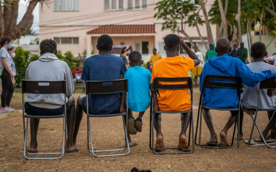 Unacompanied minors newly arrived from Africa at a centre in Las Palmas, Gran Canaria - Paul Grover 