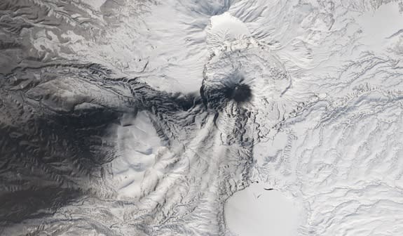 The 5,038-foot (1,536 m) Karymsky volcano on the Kamchatka Peninsula.