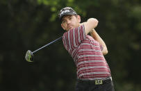 FORT WORTH, TX - MAY 25: Louis Oosthuizen of South Africa watches his tee shot on the 12th hole during the second round of the Crowne Plaza Invitational at Colonial at the Colonial Country Club on May 25, 2012 in Fort Worth, Texas. (Photo by Scott Halleran/Getty Images)