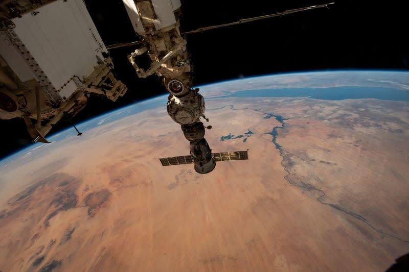 The view of northwest Sudan from the International Space Station, which operates in low Earth orbit.