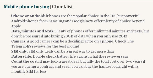 Mobile phone buying | Checklist