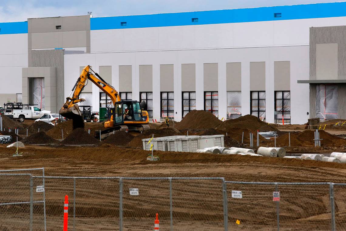 The Amazon warehouse, also known as Project Oyster, is at 1361 S. Road 40 East and sits on 162 acres and will handle smaller goods such as household items, books, toys and technology. As work on the exterior of the two massive warehouses nears completion in east Pasco, contractors have begun to apply for permits to begin work on some interior systems.