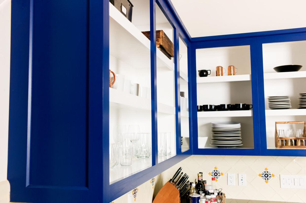 blue kitchen cabinets