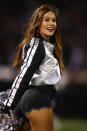 <p>An Oakland Raiders Raiderette performs during their NFL game against the Kansas City Chiefs at Oakland-Alameda County Coliseum on October 19, 2017 in Oakland, California. (Photo by Ezra Shaw/Getty Images) </p>