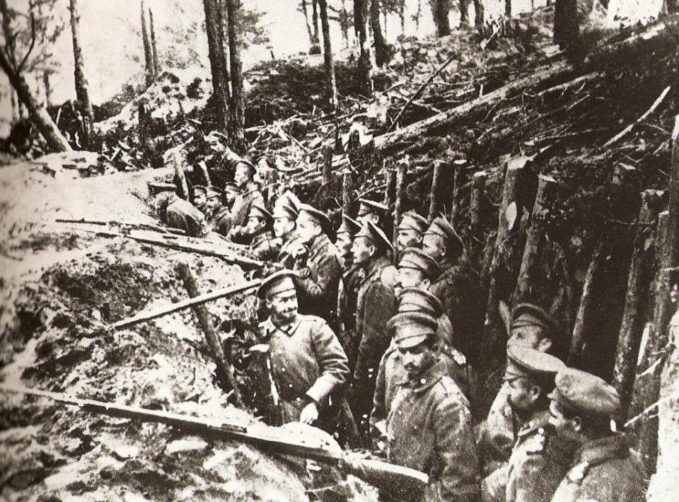 Russian trenches in the forests of Sarikamish, during campaign in Armenia in World War I.<span class="copyright">Universal Images Group via Getty</span>