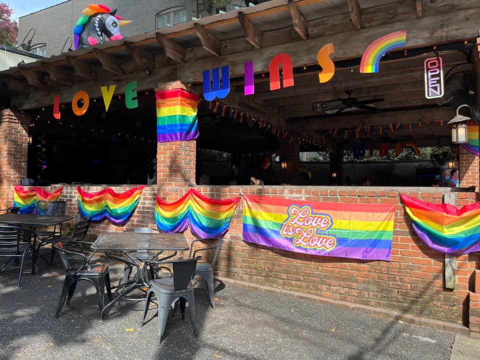 An LGBTQ+ pride display in Atlanta, Georgia.