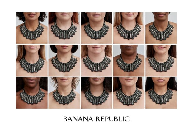 A campaign image for Banana Republic's Notorious Necklace.