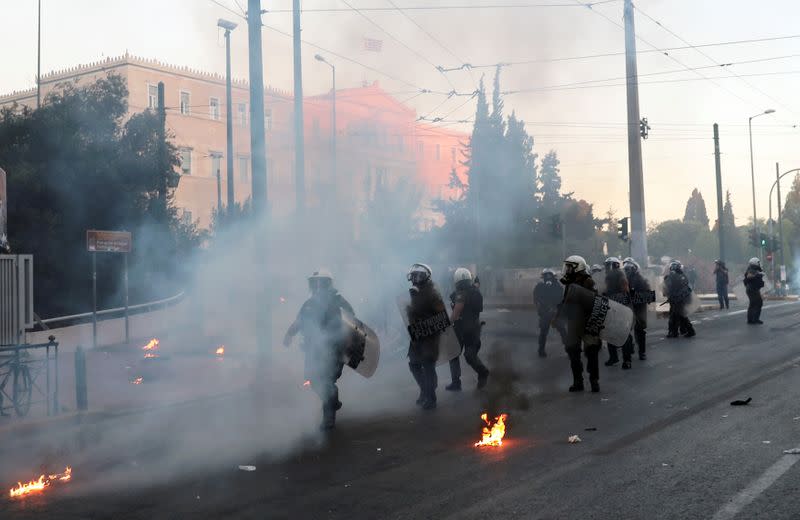 Demonstration against government plans to regulate street protests in Athens