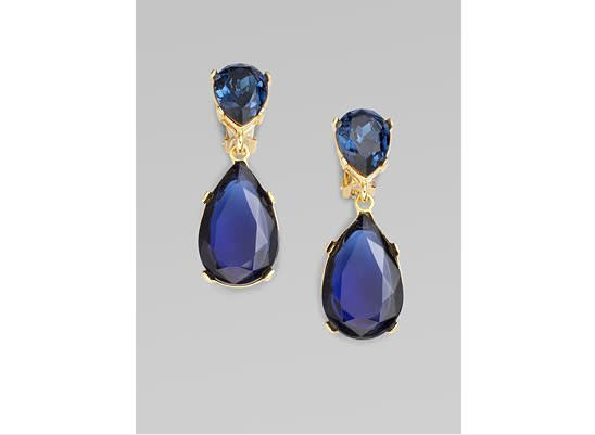 Kenneth Jay Lane Crystal Teardrop Earrings/Blue