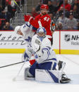 Toronto Maple Leafs goaltender Frederik Andersen (31) stops a Detroit Red Wings shot during the second period of an NHL hockey game Thursday, Oct. 11, 2018, in Detroit. (AP Photo/Paul Sancya)