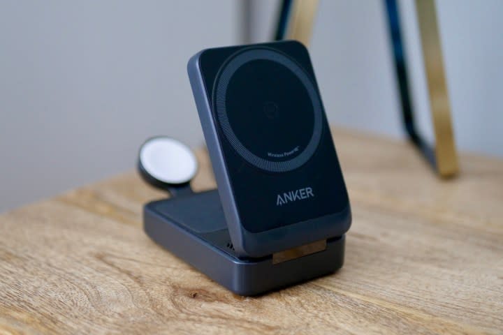 The unfolded Anker MagGo Wireless Charging Station.