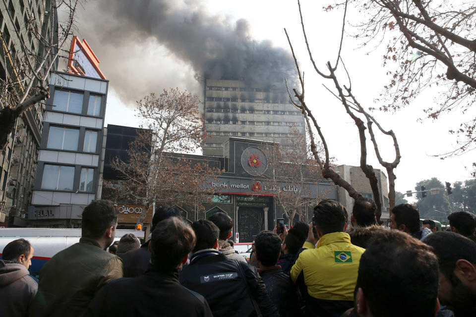 Deadly fire destroys high-rise building in Tehran, Iran