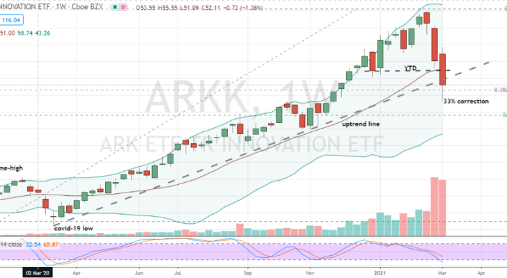 ARK Innovation ETF (ARKK) Significant 33% correction 