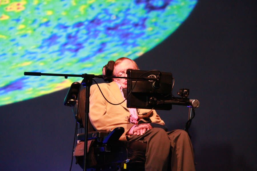 Stephen Hawking durante su intervención en Starmus 2014 | imagen Javier Peláez