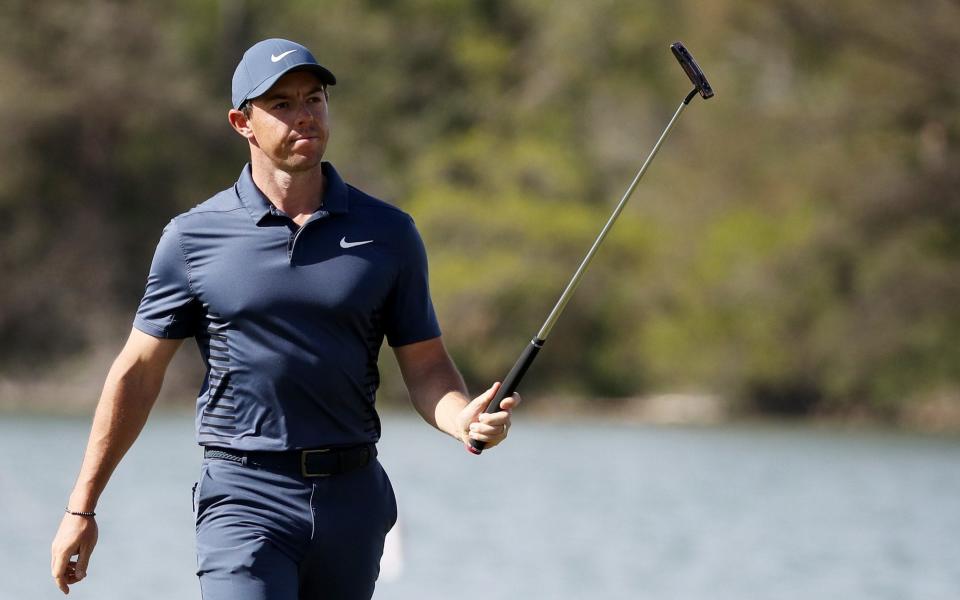 Rory McIlroy was beaten by Peter Uilhein at the WGC Dell Matchplay - Getty Images North America