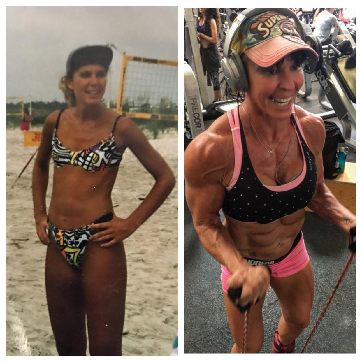 Logan dropped to an unhealthy weight when she was struggling with an eating disorder, left. Today, she is in top shape.  (Courtesy Andrea Logan)