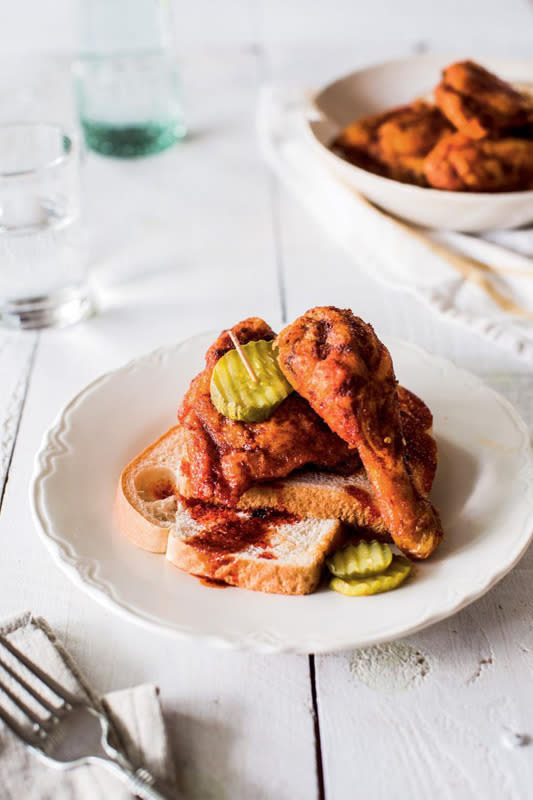 Fried Hot Chicken on White Bread