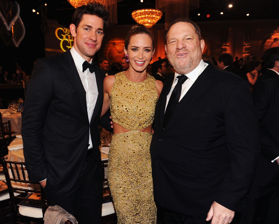 John Krasinski, Emily Blunt, and Harvey Weinstein